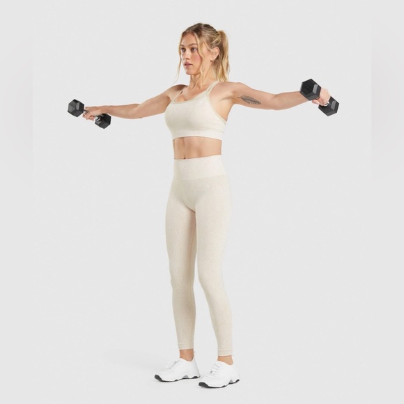 Gymshark adapt fleck seamless sports bra mineral coconut white medium - Picture 5 of 9